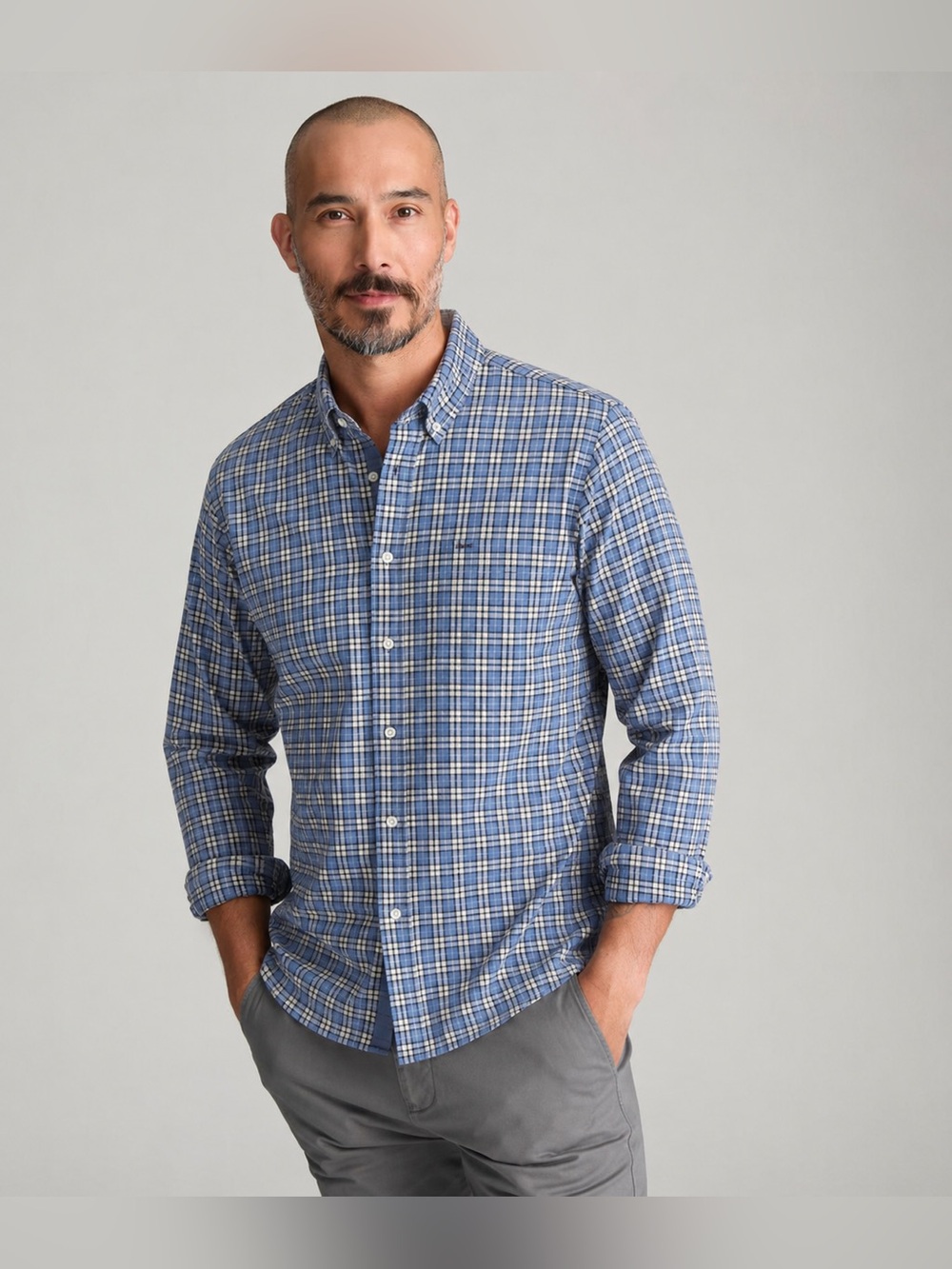 Vineyard Vines Classic Fit Tucker Shirt Cotton Stretch Blue Plaid Size M 947